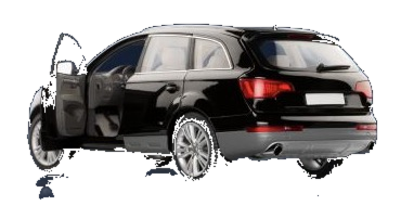Black SUV with open door